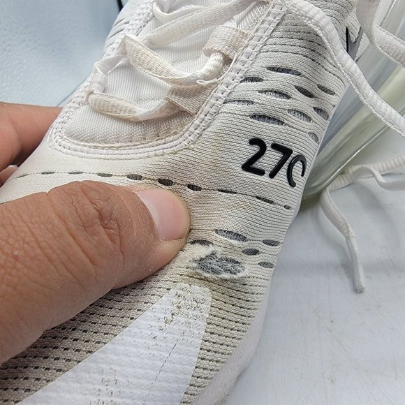 Nike Air Max 270 Mens 9 White Black Running Athletic Comfort Shoes AH8050-100 - Picture 11 of 15